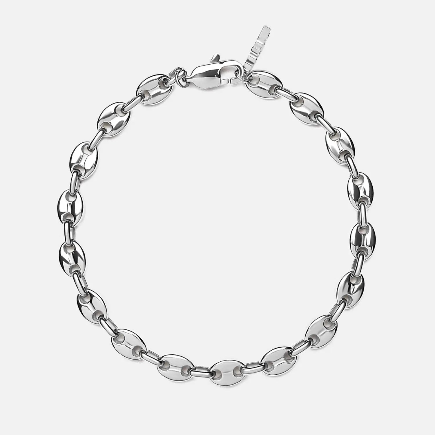 Coffee Bean Herren Armband mit Gliedern in 5mm breite in Form von Kaffeebohnen