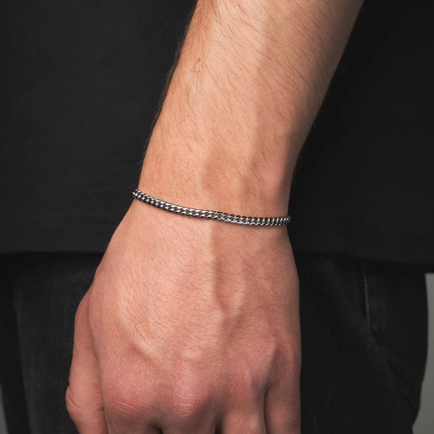 Panzerarmband Cuban Link 4mm + Coffee Bean Armband