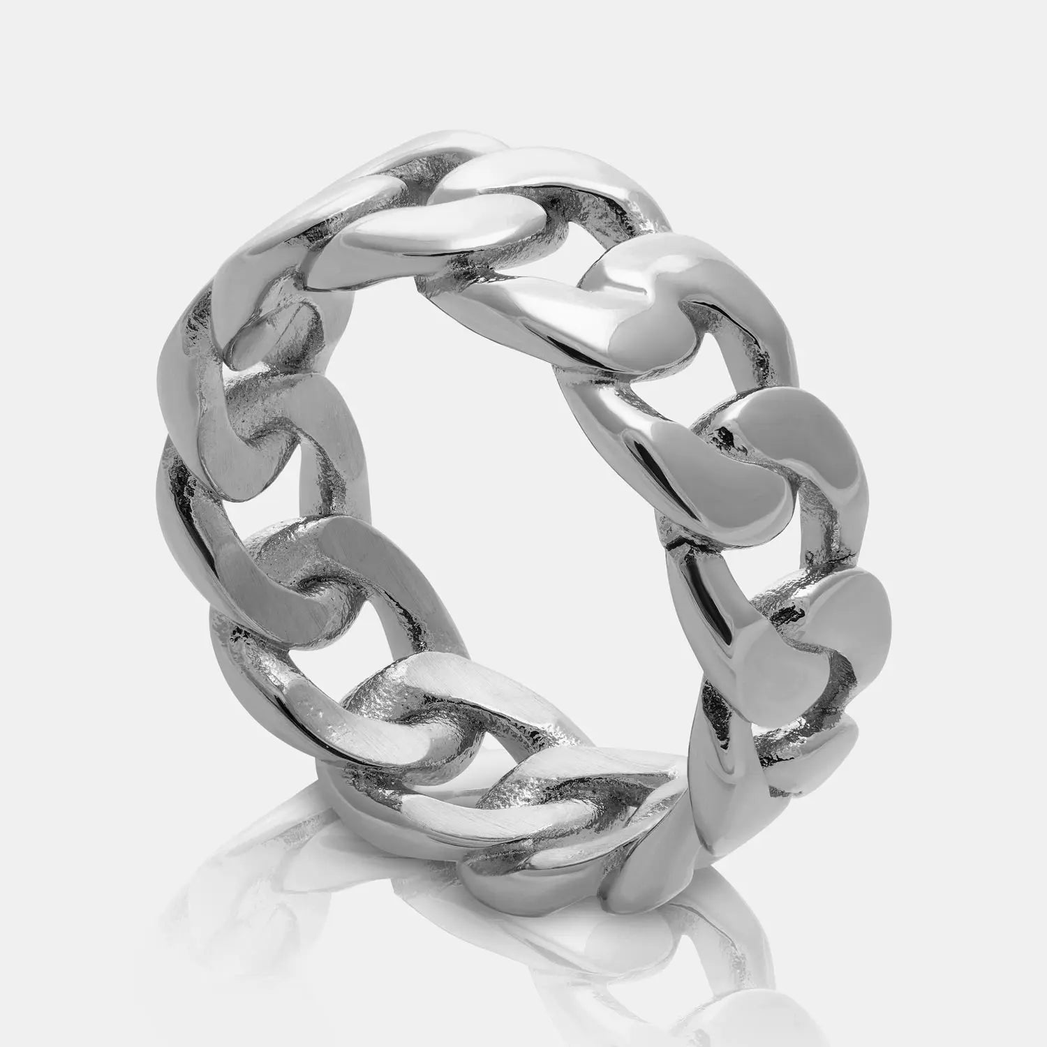 Minimalistischer Herren Ring mit einer Cuban Link Struktur