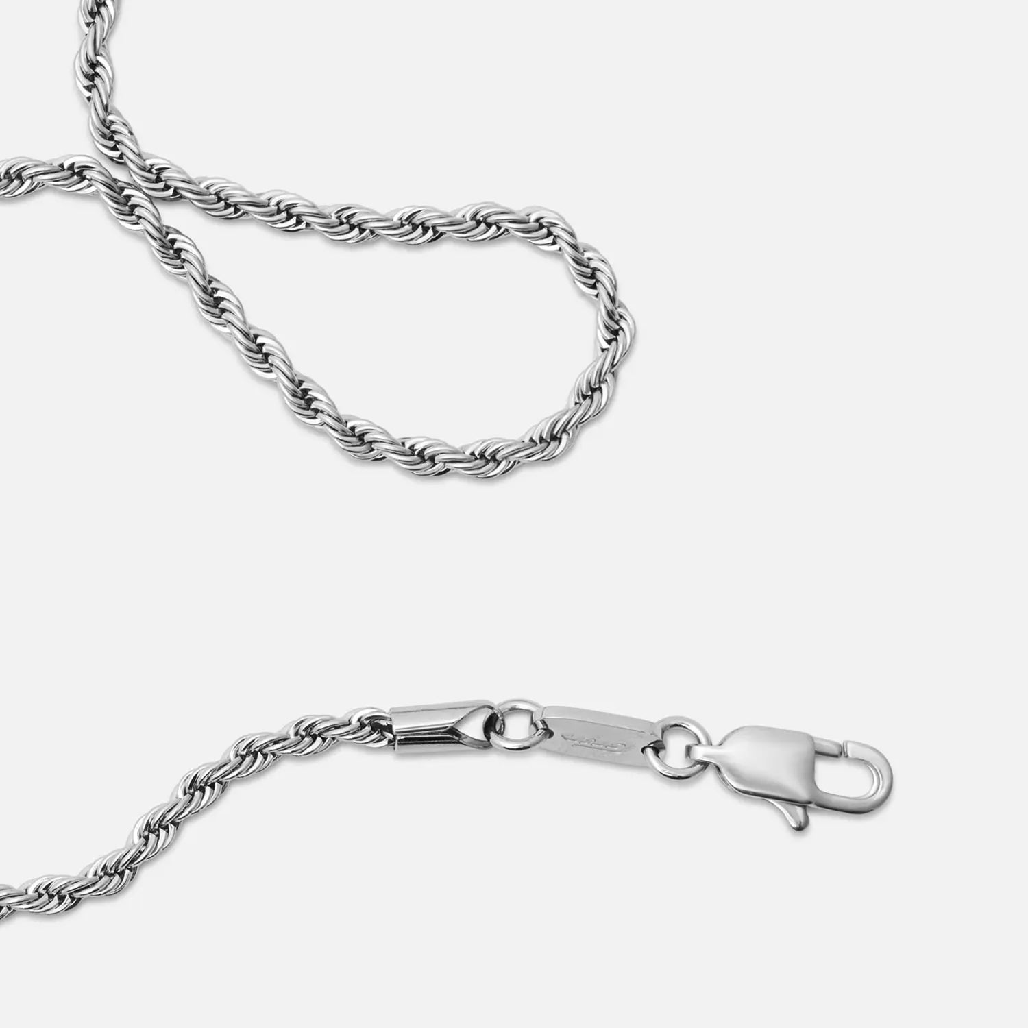 Edelstahl Verschluss einer Halskette mit Rope Struktur